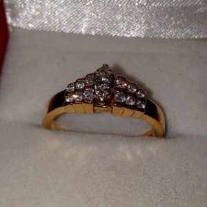 Women's 14K Gold Cluster .40 Engagement Ring
